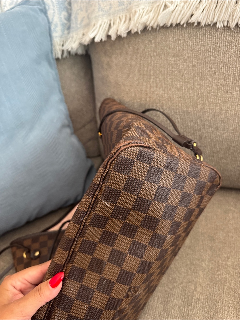 Damier Ebene Neo Neverfull MM Rose Ballerine - Picture 6 of 8